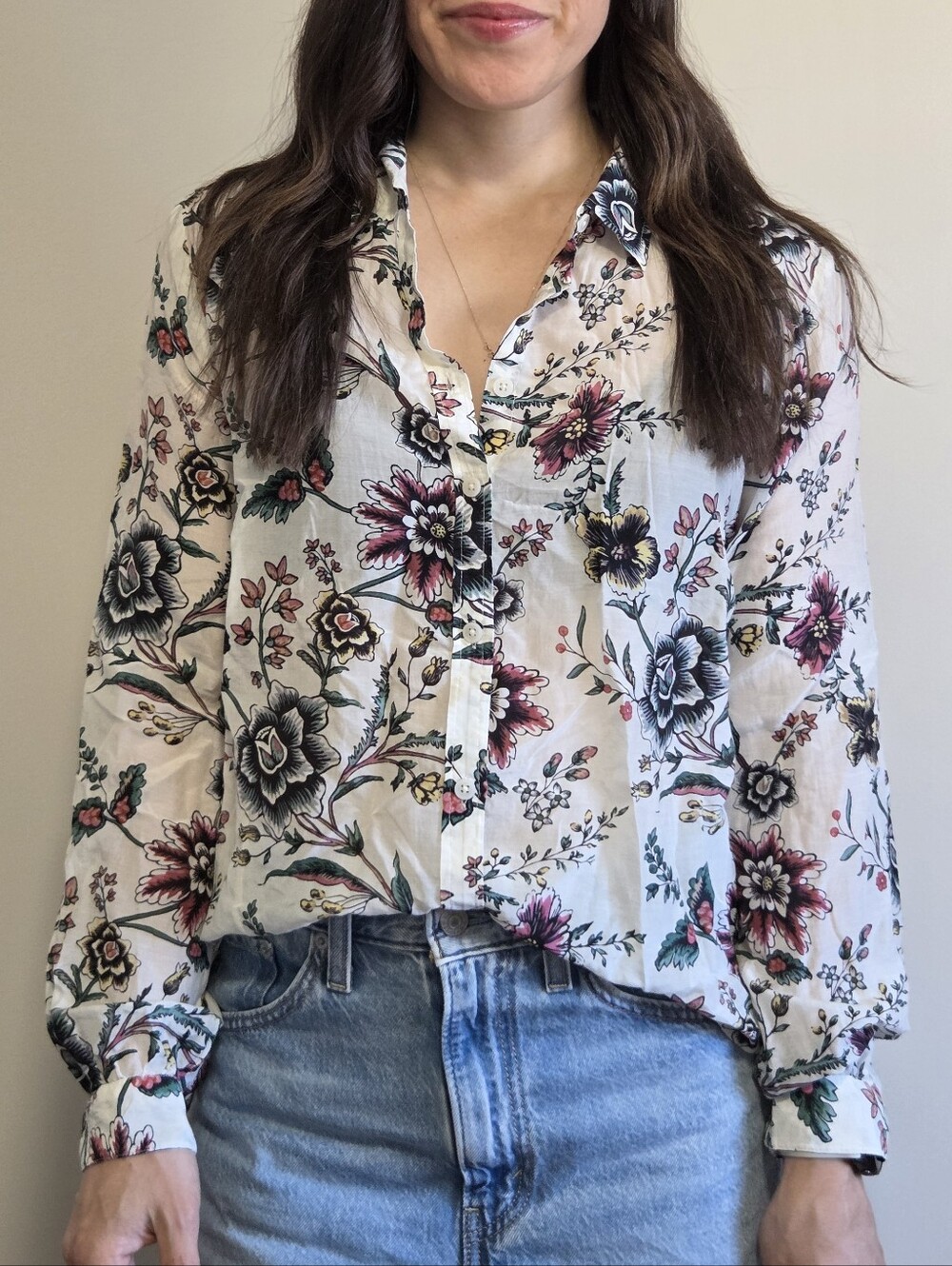 Floral Button-Up Blouse